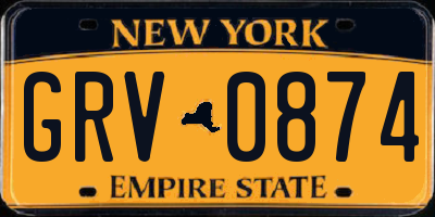 NY license plate GRV0874