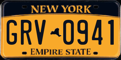 NY license plate GRV0941