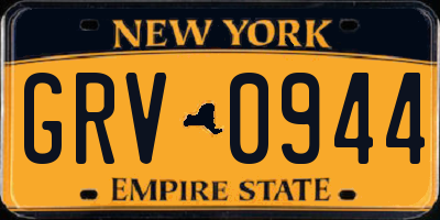 NY license plate GRV0944