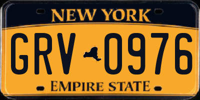 NY license plate GRV0976
