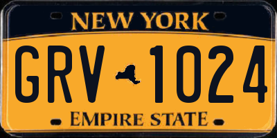 NY license plate GRV1024