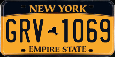 NY license plate GRV1069