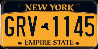 NY license plate GRV1145