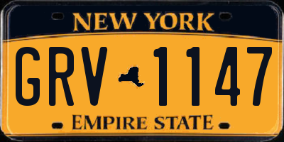 NY license plate GRV1147