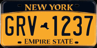 NY license plate GRV1237