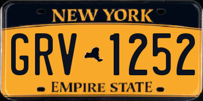 NY license plate GRV1252
