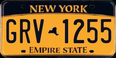 NY license plate GRV1255