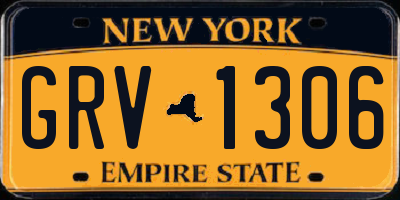 NY license plate GRV1306