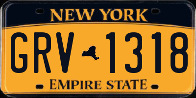 NY license plate GRV1318