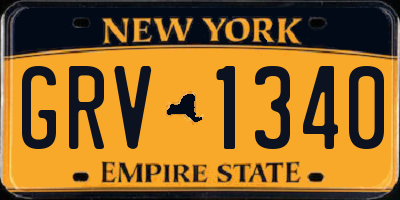 NY license plate GRV1340
