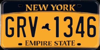 NY license plate GRV1346