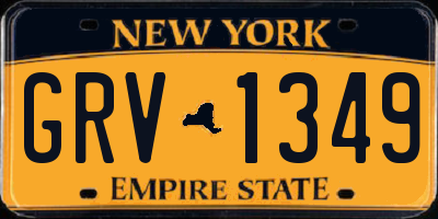 NY license plate GRV1349