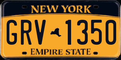 NY license plate GRV1350