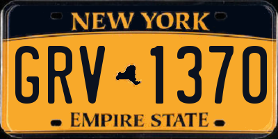 NY license plate GRV1370