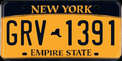 NY license plate GRV1391