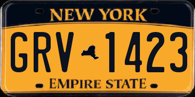 NY license plate GRV1423