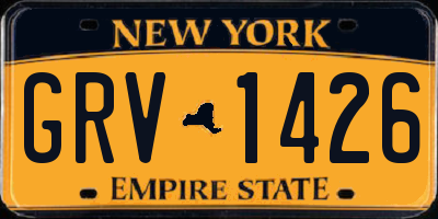 NY license plate GRV1426