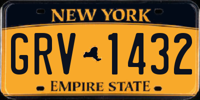 NY license plate GRV1432