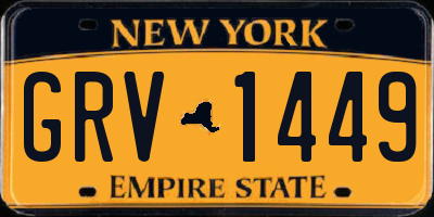 NY license plate GRV1449
