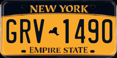NY license plate GRV1490