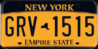 NY license plate GRV1515