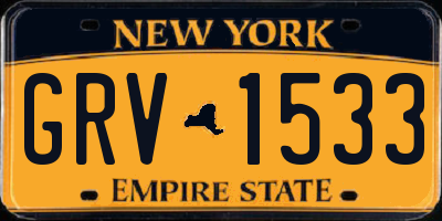 NY license plate GRV1533