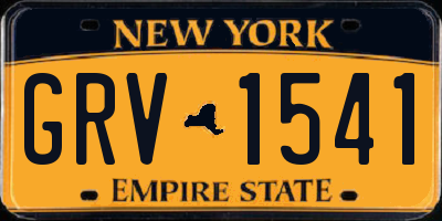 NY license plate GRV1541