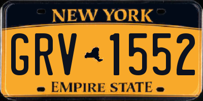 NY license plate GRV1552