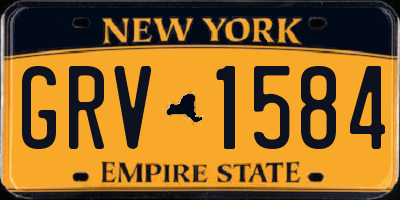 NY license plate GRV1584