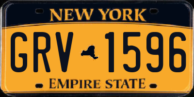 NY license plate GRV1596