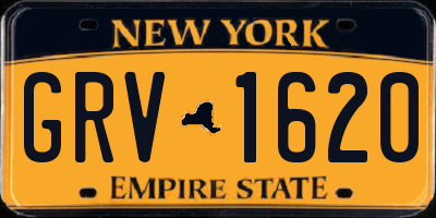 NY license plate GRV1620