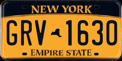 NY license plate GRV1630