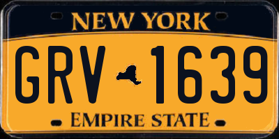 NY license plate GRV1639