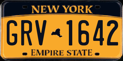 NY license plate GRV1642
