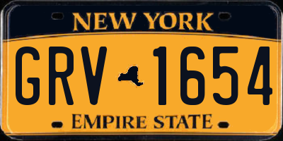 NY license plate GRV1654