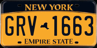NY license plate GRV1663