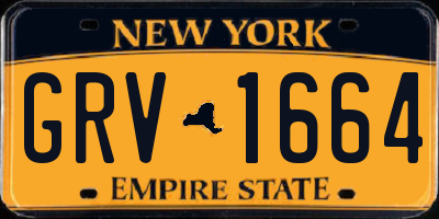 NY license plate GRV1664