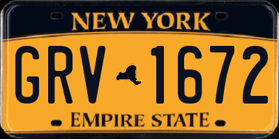 NY license plate GRV1672