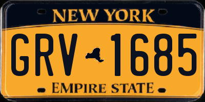 NY license plate GRV1685