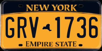 NY license plate GRV1736
