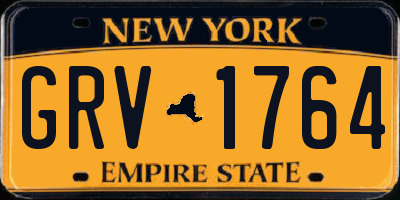 NY license plate GRV1764