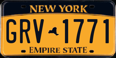 NY license plate GRV1771