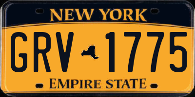 NY license plate GRV1775