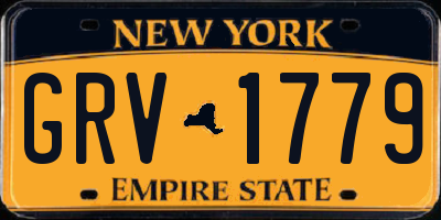 NY license plate GRV1779