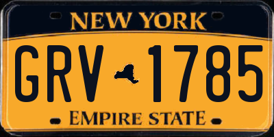 NY license plate GRV1785