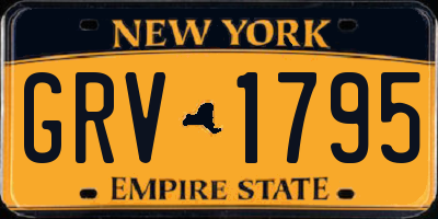 NY license plate GRV1795
