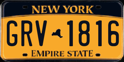 NY license plate GRV1816