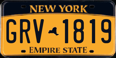 NY license plate GRV1819