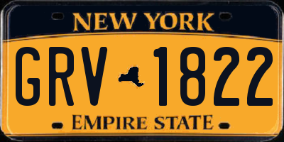 NY license plate GRV1822
