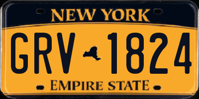 NY license plate GRV1824